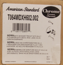 American Standard Serin Built-In Diverter Bath and Shower Trim Kit , Chrome - £138.25 GBP