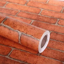 Lependor Self-Adhesive Wallpaper Lengthened Red Brick Printed, 17.71&quot; X 32.8 Ft. - £26.86 GBP