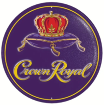 Crown Royal Canadian Whiskey Novelty Metal 12in Circular Sign - £9.34 GBP