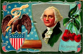 Patriotic John Winsch George Washington Eagle Crest Foil Embossed Postcard 1911 - £11.59 GBP