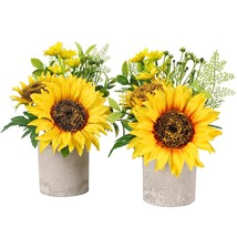 Sunflower Decor Yellow Fake Sunflower In Pots, Artificial Sunflower For ... - £16.76 GBP