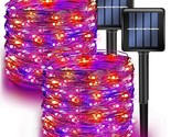 2 Pack Purple And Orange Fairy String Lights, 39.4Ft 120 Led Solar Power... - $25.99