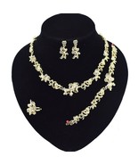 HUGS &amp;KISSES unicorn children xo set necklace bracelet earrings ring gol... - $39.69 CAD