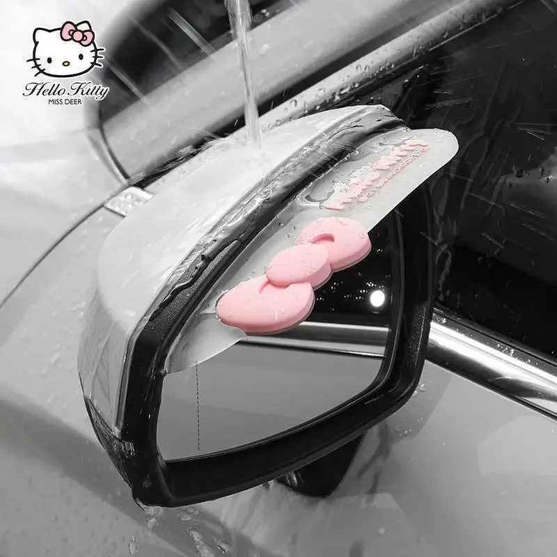 Car Reversing Mirror Rearview Mirror Rain Shield Hello Kitty Cartoon Reflector - £16.41 GBP