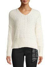 Time And Tru Women&#39;s Tape Yarn Pullover Sweater LARGE (12-14) Ivory Cream - £19.58 GBP