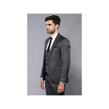 Men 3pc European Vested Suit WESSI by J.VALINTIN Extra Slim Fit JV26 Dark gray image 6