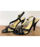 Vtg Christian Dior Souliers Black Snakeskin Leather High Heel Strappy Pu... - £47.78 GBP