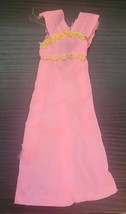Vintage Barbie Francie Fashion Dress Pink Gold Accents Outfit Gown 1970s - £15.60 GBP