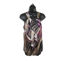 ADiva Blouse Sleeveless Draped Layered Scarf Multi Colored Womens Size S... - $8.79