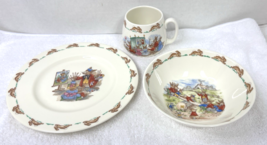 Royal Doulton Bunnykins Gift Set Original Box Paperwork Plate Bowl Cup - $64.35