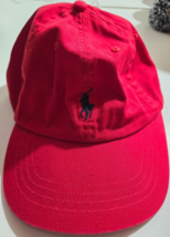 Polo Ralph Lauren Mens Ball Cap Hat Red with Navy Pony Adjustable NWT - $39.98