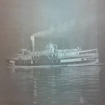 Sidewheeler Paddle Boat 1901 Idlewild Lake Hudson 5x7 Glass Photo Negative - $288.51 CAD