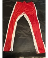 American Stitch Red White Track Pants Zip Ankle Joggers Men’s L Streetwear - $30.12 CAD