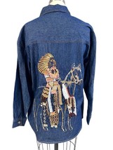 Together Vintage Denim Native American Indian Embellished Shirt M Newpor... - $42.77