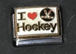 I Heart love Hockey Wholesale Italian Charm Enamel 9mm Link K40 - £11.96 GBP