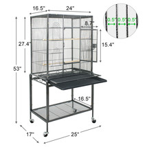 Bird Cage Large Play Top Bird Parrot Finch Cage Macaw Cockatoo Pet Supplies 53" - £100.41 GBP