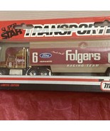 super star transportersr mathcbox folgers racing team truck - $17.29 CAD