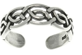 Jewelry Trends Sterling Silver Celtic Round Knot Adjustable Toe Ring - £23.52 GBP