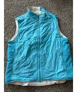 Sunice Vest Womens Blue White Fleece Reversible Full Zip Size Medium Sle... - $24.83 CAD
