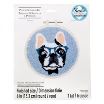 Needle Creations Bulldog With Glasses 6 Inch Punch Needle Kit - £6.23 GBP