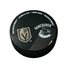 Vegas Golden Knights vs Vancouver Canucks Puck (10/24/18) Special Logo - $23.75