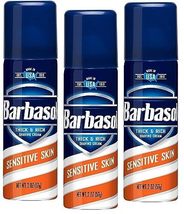 Barbasol Shave Cream Sensitive Skin Travel size 2 oz (Pack of 3) - £8.11 GBP