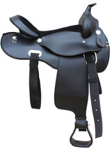 18&quot; Western Cordura Trail Barrel Pleasure Horse SADDLE Black 4989RND - $247.49