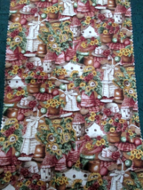 Fabric Timeless &quot;Avalon&quot; Birdhouses Sunflowers Pansies Apples Picnic $1.45 - $1.45