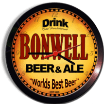 BONWELL BEER and ALE BREWERY CERVEZA WALL CLOCK - $29.99