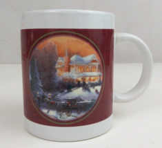 Vintage Thomas Kinkade Victorian Christmas II Coffee Mug Cup 3.75&quot; Tall - £5.41 GBP