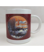 Vintage Thomas Kinkade Victorian Christmas II Coffee Mug Cup 3.75&quot; Tall - £5.39 GBP