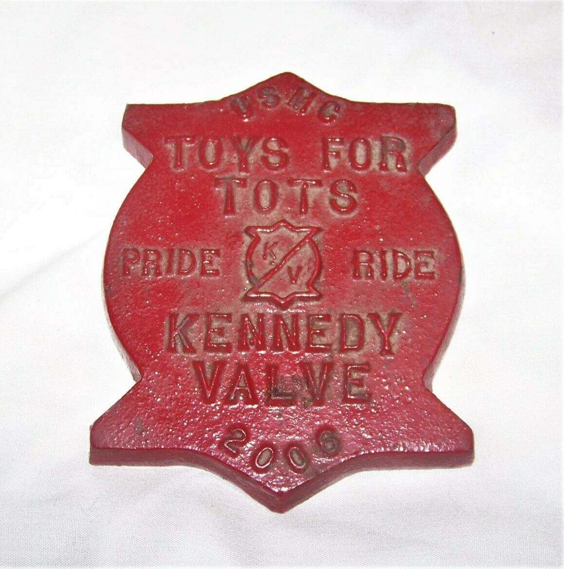Primary image for 2000 USMC TOYS FOR TOTS PRIDE RIDE KENNEDY VALVE METAL PLAQUE SIGN MARINES