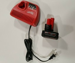 OEM Milwaukee M12 Red Lithium 12V Li-Ion 2.0 Battery and Charger 48-59-2401 - $69.49