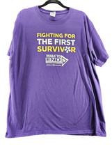 Fruit Of The Loom Womens Graphic T-Shirt Purple Size XL 100% Cotton Short Sleeve - $10.45