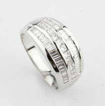 18k White Gold Three-Row Diamond Band Ring TDW = 1.36 carats Gorgeous - £1,375.36 GBP