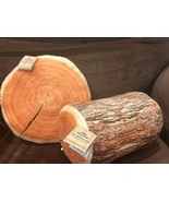 2024 Target Bullseye Set of 2 Wood Log/Slice Velvety Soft Pillows NEW Cabin - £23.88 GBP