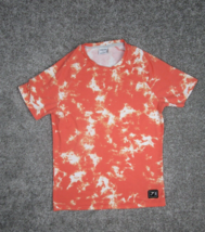 Gymshark Shirt Mens Large Orange Tye Dye Athletic Base Layer Workout Performance - $15.99