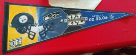 Pittsburgh Steelers Seattle Seahawks Pennant Super Bowl XL 40 2006 NFL - £59.95 GBP