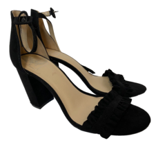 Kaari Blue Black Suede Block Heel Sandals Size 8.5M - $17.09