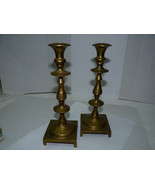 Pair of Antique Eastern Europe Bronze (NOT Brass!) Candlesticks, H 9&quot; - £54.03 GBP