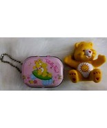 Care Bears Sunshine Bear Mini Tin Box Keychain &amp; Care Bears Figure 2pc Lot - $29.70