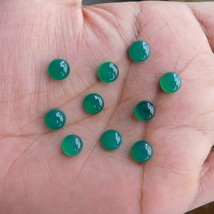 15x15 mm Round Natural Green Onyx Cabochon Loose Gemstone Lot 5 pcs - £10.80 GBP