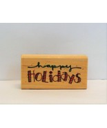 Happy Holidays Christmas Greeting Rubber Stamp Whipper Snapper VHTF - £4.71 GBP