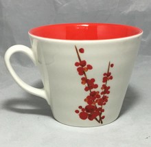 Starbucks Coffee 2008 Red Japanese style hand painted flowers Ivory 12Oz... - £7.74 GBP