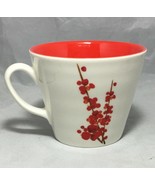 Starbucks Coffee 2008 Red Japanese style hand painted flowers Ivory 12Oz... - $9.85