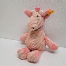 Steiff Giselle Bell Pink Giraffe Stuffed Animal Baby Plush #240393 Rattl... - $14.75