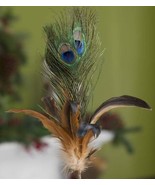 Peacock Feather Picks Set of 12 Blue Green Home Garden 25" High Flower Vase - $14.84