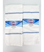 Clorox Kitchen Towel 16&quot; x 28&quot; Blue Stripe Bleach Safe 50 Washes Lot Of ... - £11.61 GBP
