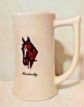 Kentucky Derby Horse Tankard Beer Mug Tall White Cup - $10.78