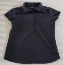 Chaps Girls Black Polo Shirt School Approved Performance Polo Medium (8-10) - $9.89